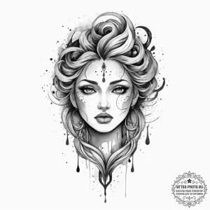 Vodyanoy (water spirit), artistic tattoo sket... - эскиз тату (№1754508982_0, 06.08.2025 19:36) — tattoo-photo.ru