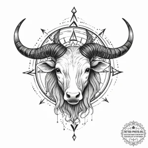 Tattoo design a zodiac animal emerging from o... - эскиз тату (№1754512671_0, 06.08.2025 20:37) — tattoo-photo.ru