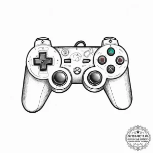 Tattoo sketch a gamepad d-pad with directions... - эскиз тату (№1754513081_0, 06.08.2025 20:44) — tattoo-photo.ru