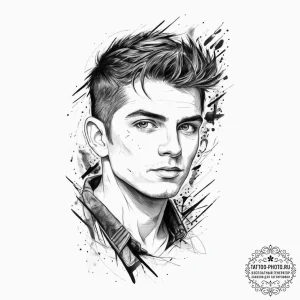 Merlin, tattoo drawing outline, rough sketchy... - эскиз тату (№1754513490_0, 06.08.2025 20:51) — tattoo-photo.ru