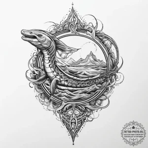 Leviathan, tattoo flash sheet design, rough s... - эскиз тату (№1754513699_0, 06.08.2025 20:54) — tattoo-photo.ru
