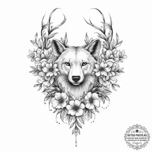 Tattoo design a floral arrangement forming th... - эскиз тату (№1754514319_0, 06.08.2025 21:05) — tattoo-photo.ru