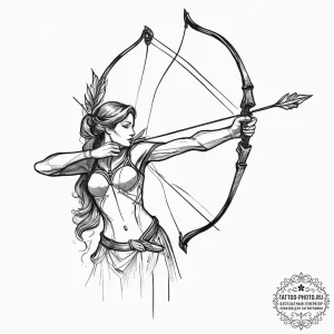 Tattoo sketch a sagittarius archer, the bow i... - эскиз тату (№1754514924_0, 06.08.2025 21:15) — tattoo-photo.ru