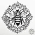 A bee on a honeycomb (is there, but can be cl... - эскиз тату (№1754515126_0, 06.08.2025 21:18) — tattoo-photo.ru