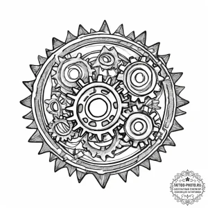 Tattoo design a pair of interlocking gears or... - эскиз тату (№1754515326_0, 06.08.2025 21:22) — tattoo-photo.ru
