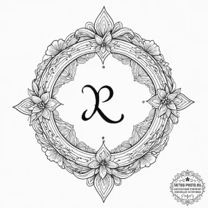 121. tattoo sketch: the rune "lelya," with fl... - эскиз тату (№1754519754_0, 06.08.2025 22:35) — tattoo-photo.ru