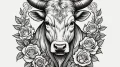Tattoo design a taurus bull with venus's glyp... - эскиз тату (№1754566421_0, 07.08.2025 11:33) — tattoo-photo.ru