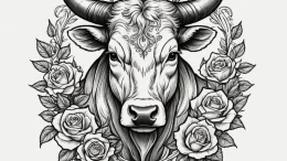 Tattoo design a taurus bull with venus's glyp... - эскиз тату (№1754566421_0, 07.08.2025 11:33) — tattoo-photo.ru