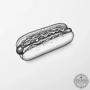 Tattoo design a 'hot dog' on one, 'bun' on th... - эскиз тату (№1754580345_0, 07.08.2025 15:25) — tattoo-photo.ru