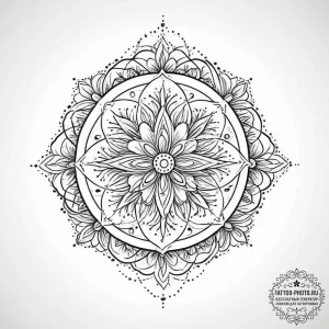 A minimalist tattoo design of the lunitsa sym... - эскиз тату (№1754580746_0, 07.08.2025 15:32) — tattoo-photo.ru