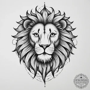 Tattoo sketch a leo lion with the sun's glyph... - эскиз тату (№1754581143_0, 07.08.2025 15:39) — tattoo-photo.ru