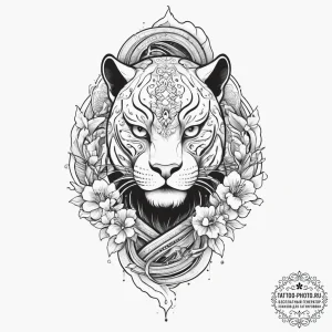 Tattoo sketch a black panther, sleek and powe... - эскиз тату (№1754582741_0, 07.08.2025 16:05) — tattoo-photo.ru