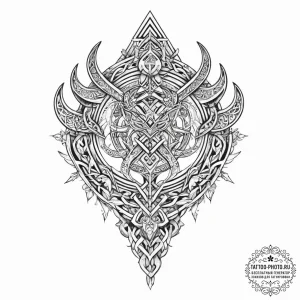Tattoo design a stylized viking symbol for fa... - эскиз тату (№1754583337_0, 07.08.2025 16:15) — tattoo-photo.ru