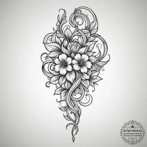 Tattoo design a subtle line following the cur... - эскиз тату (№1754584746_0, 07.08.2025 16:39) — tattoo-photo.ru