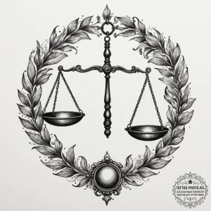 Tattoo sketch libra's scales, realistically d... - эскиз тату (№1754585143_0, 07.08.2025 16:45) — tattoo-photo.ru
