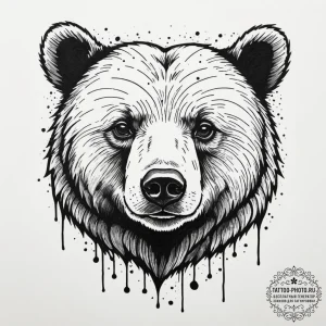 Bear, concept art for tattoo, fine lines, del... - эскиз тату (№1754585540_0, 07.08.2025 16:52) — tattoo-photo.ru
