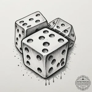 Tattoo sketch a single d6 dice with a critica... - эскиз тату (№1754586356_0, 07.08.2025 17:05) — tattoo-photo.ru