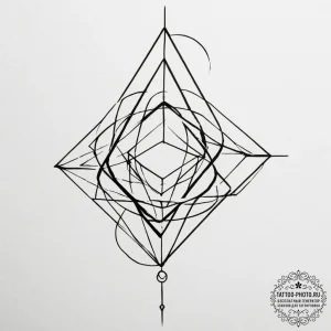 Tattoo sketch a series of interconnected geom... - эскиз тату (№1754587147_0, 07.08.2025 17:19) — tattoo-photo.ru