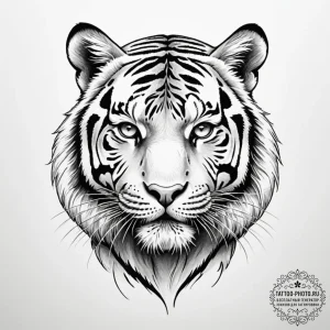 тигр - эскиз тату (№1754587336_0, 07.08.2025 17:22) — tattoo-photo.ru