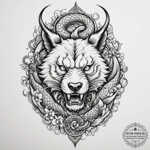 A powerful tattoo sketch of a bear, the sacre... - эскиз тату (№1754588556_0, 07.08.2025 17:42) — tattoo-photo.ru