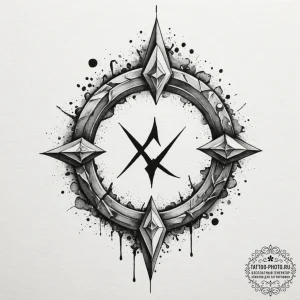 105. tattoo sketch: "opora" rune with subtle... - эскиз тату (№1754589937_0, 07.08.2025 18:05) — tattoo-photo.ru
