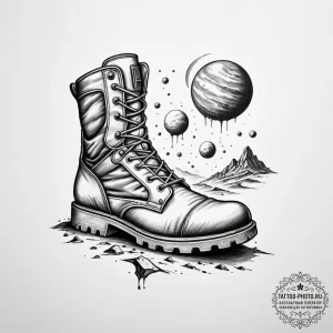 Tattoo sketch a space marine's boot print on... - эскиз тату (№1754590346_0, 07.08.2025 18:12) — tattoo-photo.ru