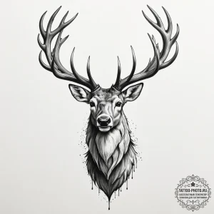 A peryton (winged stag) - эскиз тату (№1754591337_0, 07.08.2025 18:28) — tattoo-photo.ru