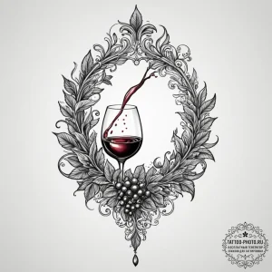 A shot of a sommelier tasting wine in a cella... - эскиз тату (№1754592911_0, 07.08.2025 18:55) — tattoo-photo.ru
