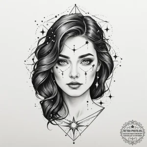 Tattoo sketch a subtle outline of a woman's f... - эскиз тату (№1754594889_0, 07.08.2025 19:28) — tattoo-photo.ru