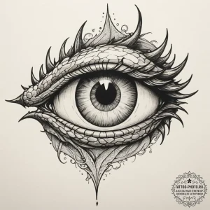 Dragon's eye (closeup), tattoo sketch design,... - эскиз тату (№1754595286_0, 07.08.2025 19:34) — tattoo-photo.ru