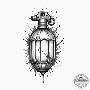 Tattoo sketch a stylized grenade or explosive... - эскиз тату (№1754596078_0, 07.08.2025 19:47) — tattoo-photo.ru