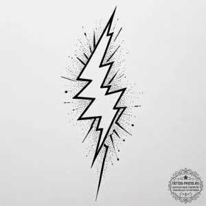 Tattoo design a lightning bolt, sleek and ene... - эскиз тату (№1754596672_0, 07.08.2025 19:57) — tattoo-photo.ru