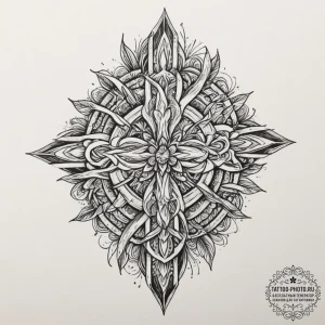 Tattoo sketch an abstract representation of f... - эскиз тату (№1754602926_0, 07.08.2025 21:42) — tattoo-photo.ru