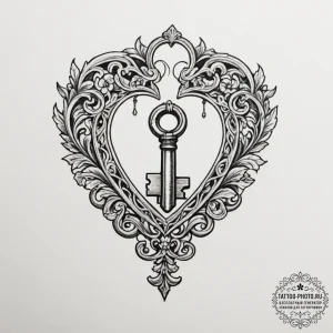 Tattoo design a small, intricate keyhole on o... - эскиз тату (№1754608765_0, 07.08.2025 23:19) — tattoo-photo.ru