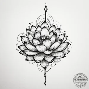 Lotus, tattoo flash sheet design, detailed cr... - эскиз тату (№1754609580_0, 07.08.2025 23:33) — tattoo-photo.ru