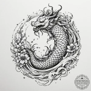 Tattoo sketch aquarius's wavy glyph, flowing... - эскиз тату (№1754609988_0, 07.08.2025 23:39) — tattoo-photo.ru