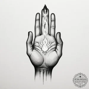 Tattoo sketch a hand holding a glowing "save... - эскиз тату (№1754610393_0, 07.08.2025 23:46) — tattoo-photo.ru