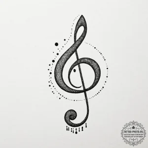 Bass clef, tattoo line art, on a clean white... - эскиз тату (№1754610799_0, 07.08.2025 23:53) — tattoo-photo.ru