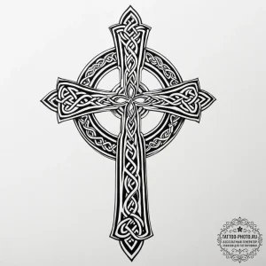 Tattoo design a 'celtic cross' with family na... - эскиз тату (№1754611400_0, 08.08.2025 00:03) — tattoo-photo.ru