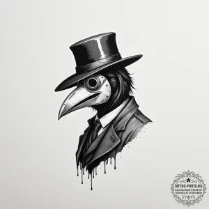 A plague doctor mask (is there, but can be a... - эскиз тату (№1754613217_0, 08.08.2025 00:33) — tattoo-photo.ru