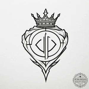Tattoo design a stylized "player" symbol with... - эскиз тату (№1754613421_0, 08.08.2025 00:37) — tattoo-photo.ru