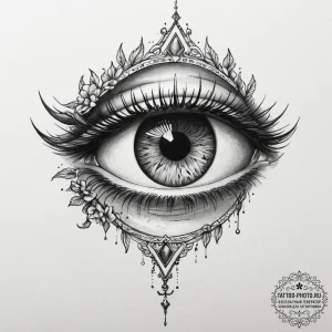 Tattoo sketch a realistic zodiac animal's eye... - эскиз тату (№1754613830_0, 08.08.2025 00:43) — tattoo-photo.ru