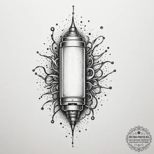 Tattoo sketch a glowing energy cell or batter... - эскиз тату (№1754615036_0, 08.08.2025 01:03) — tattoo-photo.ru