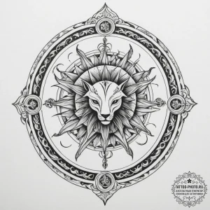 Tattoo sketch a blackwork outline of a zodiac... - эскиз тату (№1754616043_0, 08.08.2025 01:20) — tattoo-photo.ru