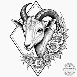 Tattoo design a capricorn goat-fish, where ea... - эскиз тату (№1754616863_0, 08.08.2025 01:34) — tattoo-photo.ru