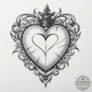 Tattoo sketch a 'sacred heart' symbol with a... - эскиз тату (№1754617064_0, 08.08.2025 01:37) — tattoo-photo.ru