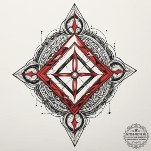 68. tattoo sketch: a "alatyr" rune as the cor... - эскиз тату (№1754617668_0, 08.08.2025 01:47) — tattoo-photo.ru