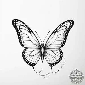 Tattoo design a minimalist butterfly with dot... - эскиз тату (№1754621903_0, 08.08.2025 02:58) — tattoo-photo.ru