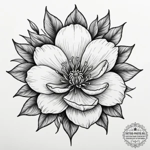 Tattoo sketch a flower blooming from a specif... - эскиз тату (№1754622500_0, 08.08.2025 03:08) — tattoo-photo.ru