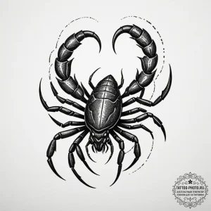 Tattoo design a menacing scorpio scorpion in... - эскиз тату (№1754622902_0, 08.08.2025 03:15) — tattoo-photo.ru